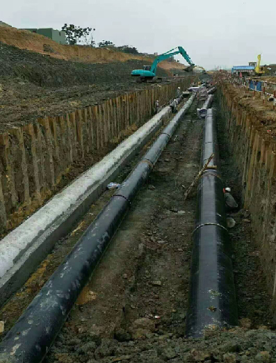 全南縣煤氣管道支護(hù)施工中